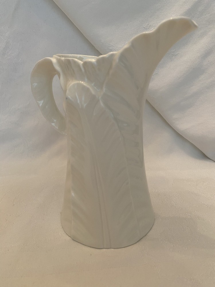 Very Vintage ROYAL WORCESTER Elegant White Leaf Pitcher