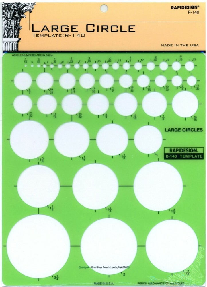 Berol Rapidesign Template - Large Circle Drawing - R-140