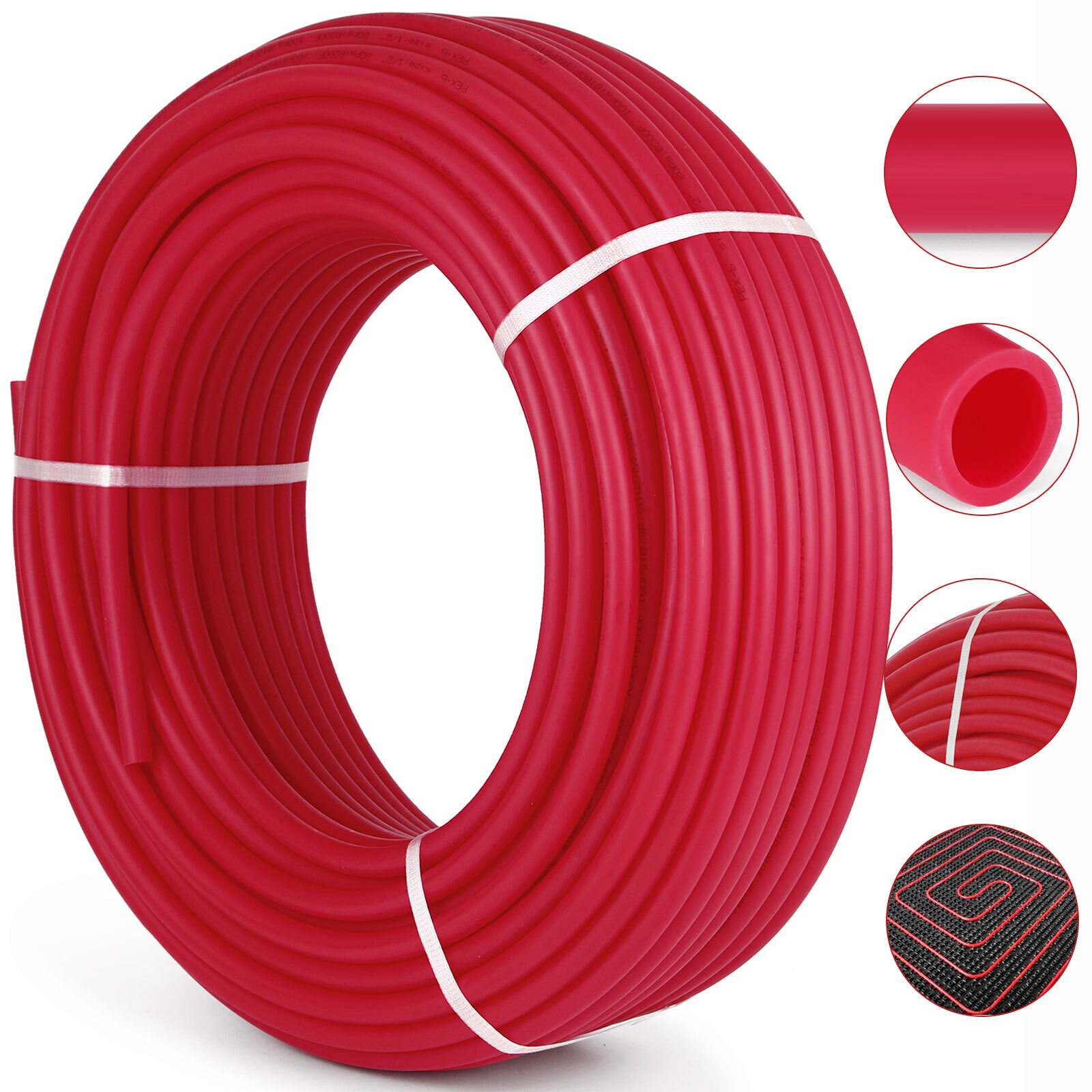 VEVOR 3/4" x 500ft PEX Tubing Oxygen Barrier O2 EVOH Red Floor Radiant Heat