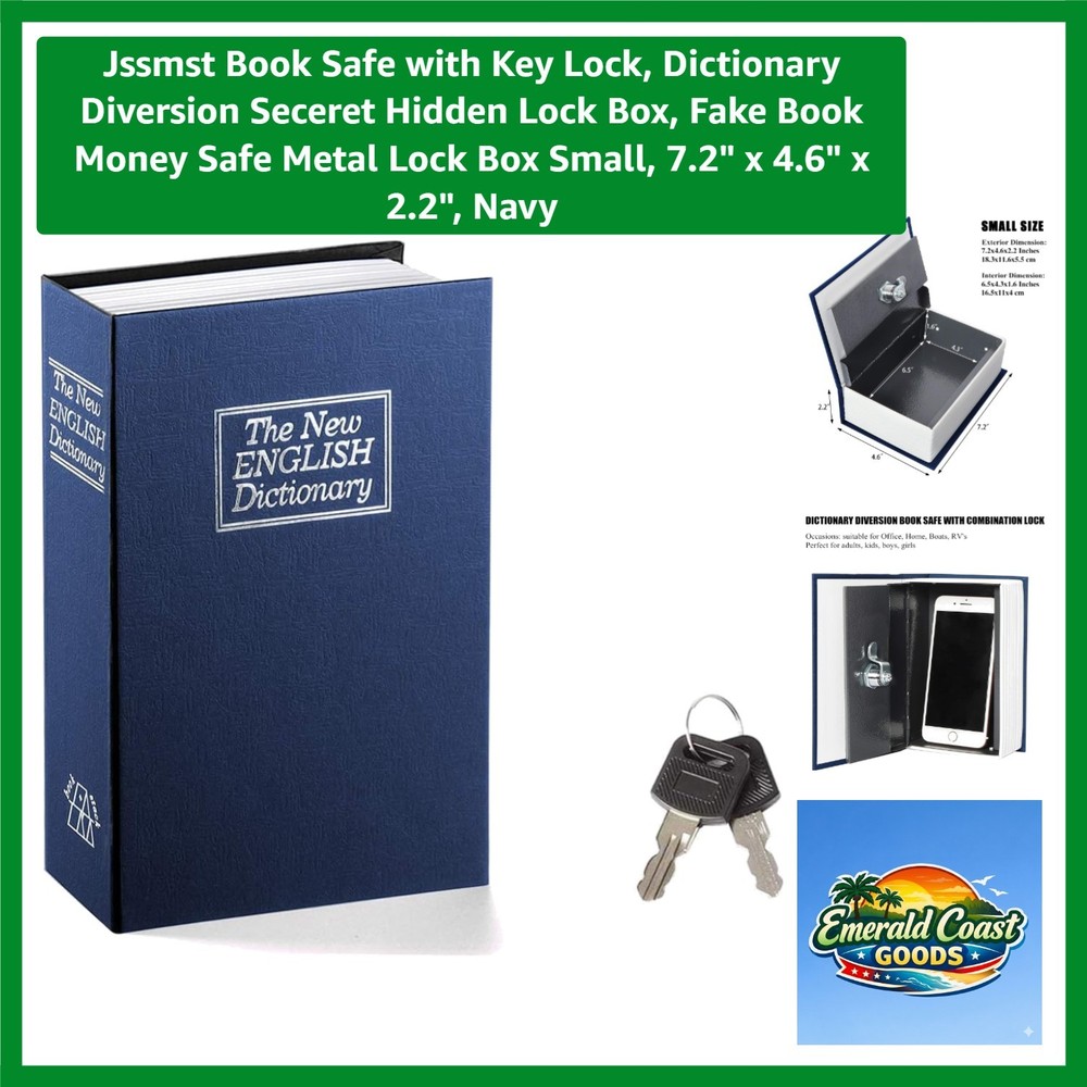 Compact Dictionary Diversion Safe with Key Lock - Perfect for Secret Storage