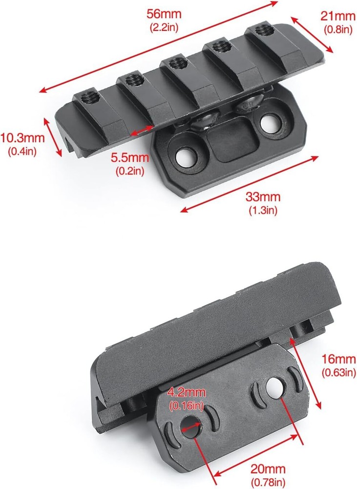 Tactical Offset Adjustable MLOK Picatinny Flashlight Mount for M300 X300 Light