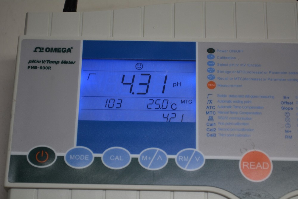Omega PHB-600R Lab pH/mV/Temp Benchtop Meter #W3094