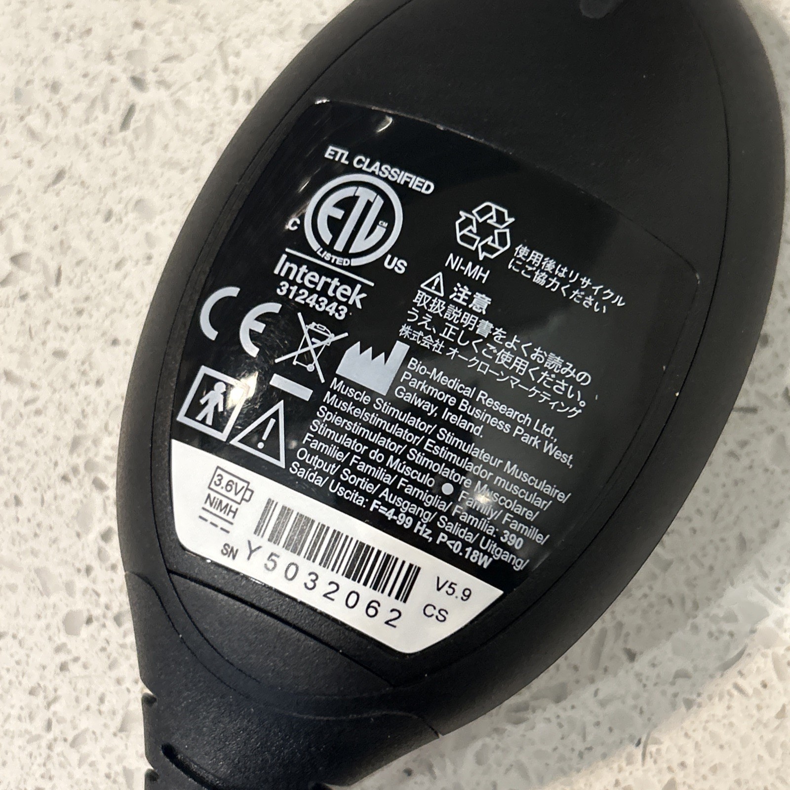 Slendertone BMR Remote Controller Control with Charger - Untested