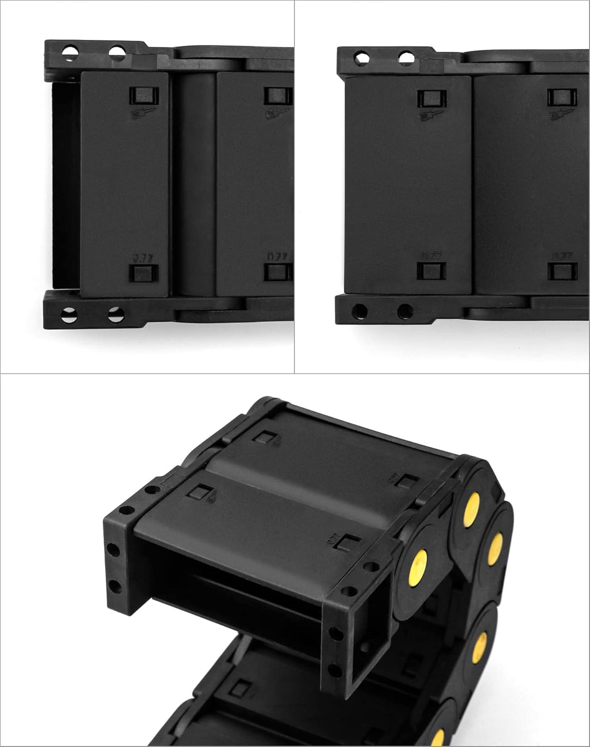 Cable Drag Chain 1M 25x77mm R55 Closed Wire Carrier for CNC Robot 4 Pack