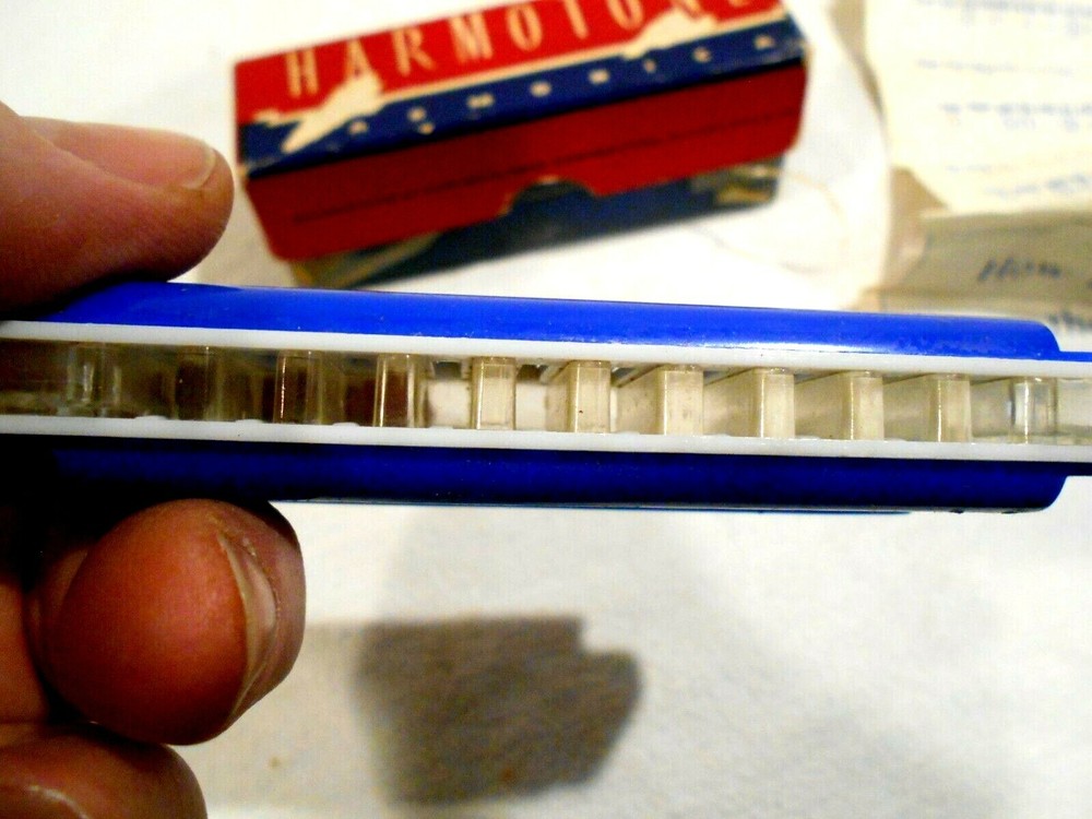 Harmotone Blue Plastic Harmonica Original BOx w/Instructions