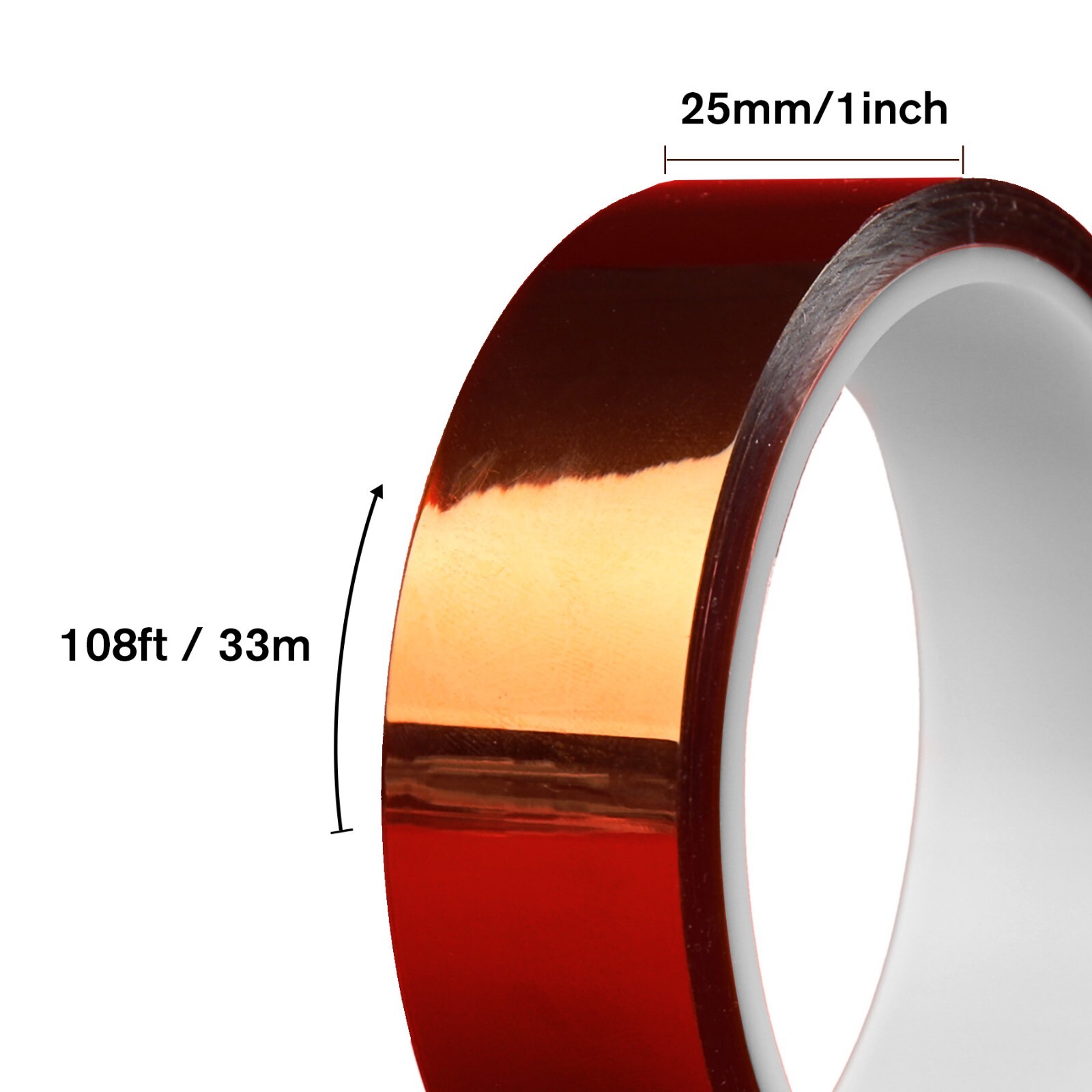 5 Rolls Polyimide High Temperature Tape Heat Resistant Kapton 10mm, 20mm,25mm