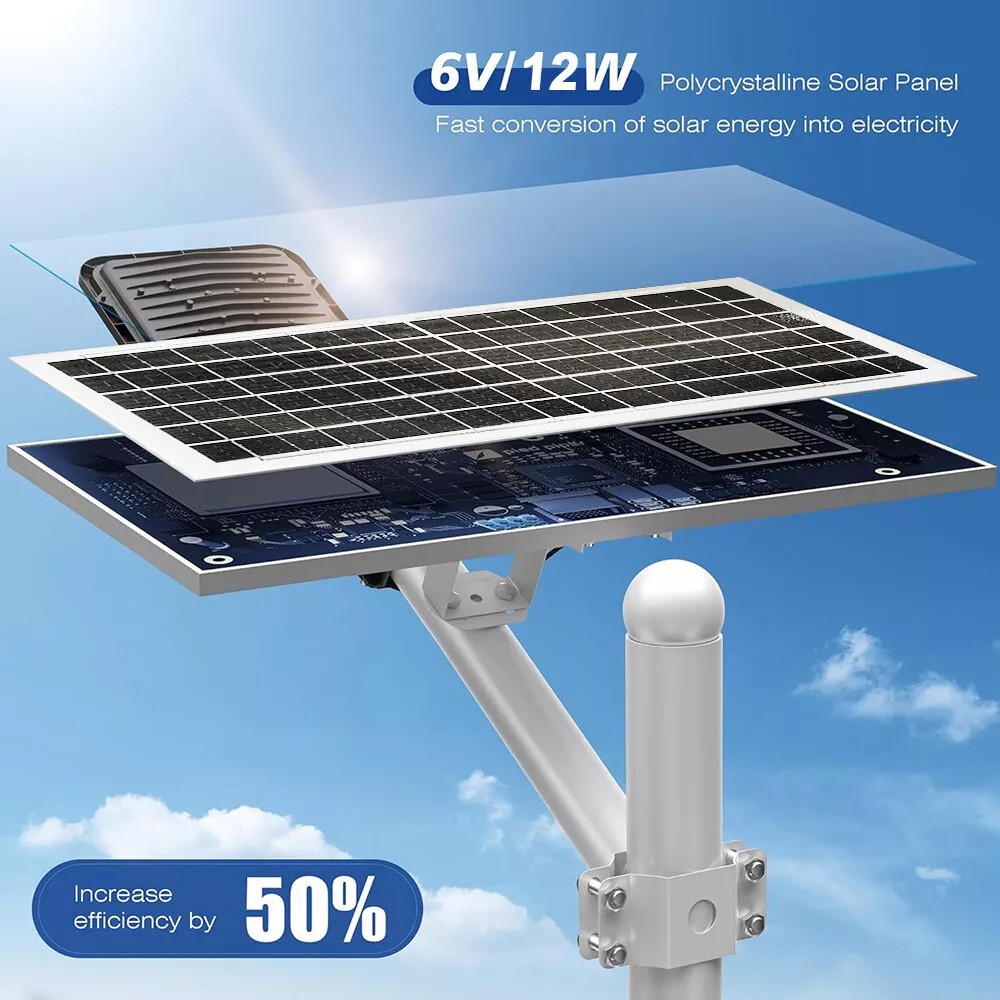 Commercial Solar Street Lights Outdoor Dusk-to-Dawn Solar High Bright Aluminum