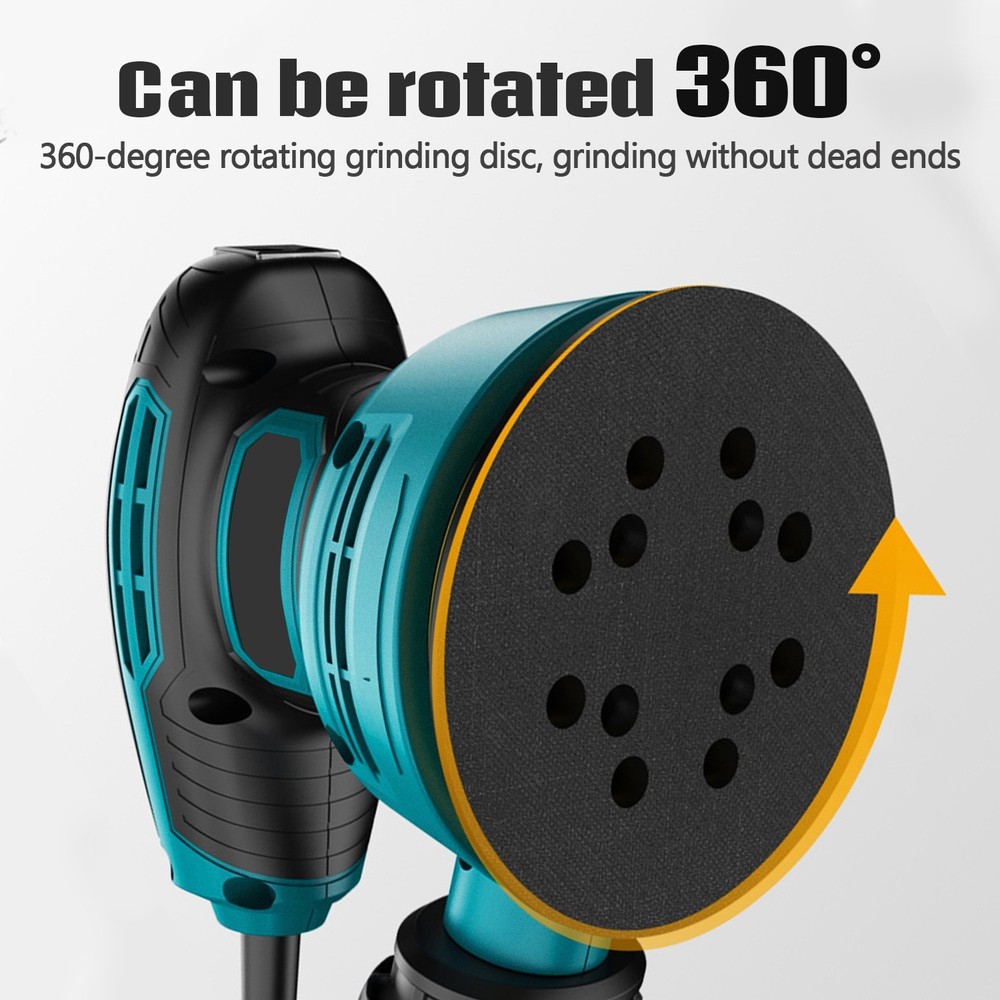 6 Speed Adjustable Electric Eccentric Sander with Dust Collection 360° Rotation