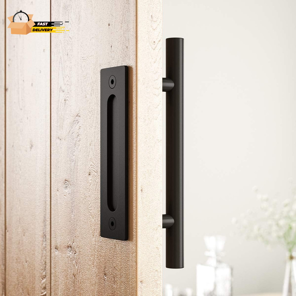 12" Heavy Duty Sliding Barn Door Handle, Pull and Flush Hardware