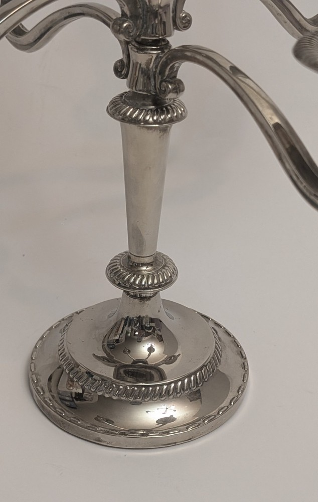 Vintage Silver Plate Adjustable Five Arm Candelabra