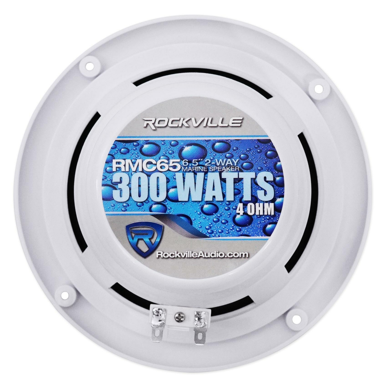 (4) Rockville RMC65W 6.5" 1200 Watt Waterproof Marine Boat Speakers 2-Way White