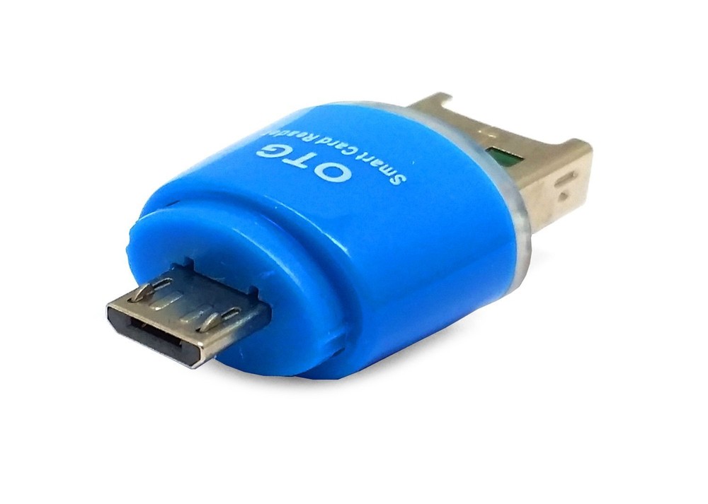 USB OTG Micro SD Card Reader Adapter For Samsung Galaxy S5 S6 Note 5 Edge - Blue