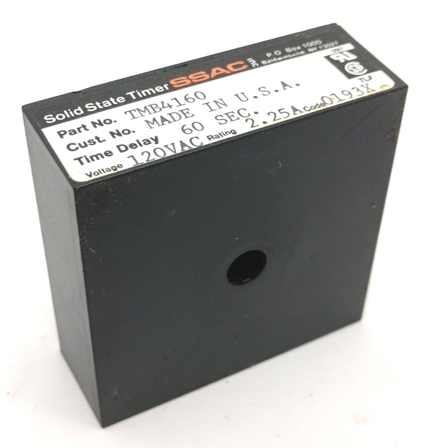 SSAC TMB4160 Solid State Timer, Voltage: 120VAC, Rating 2.25A, Time Delay: 60sec