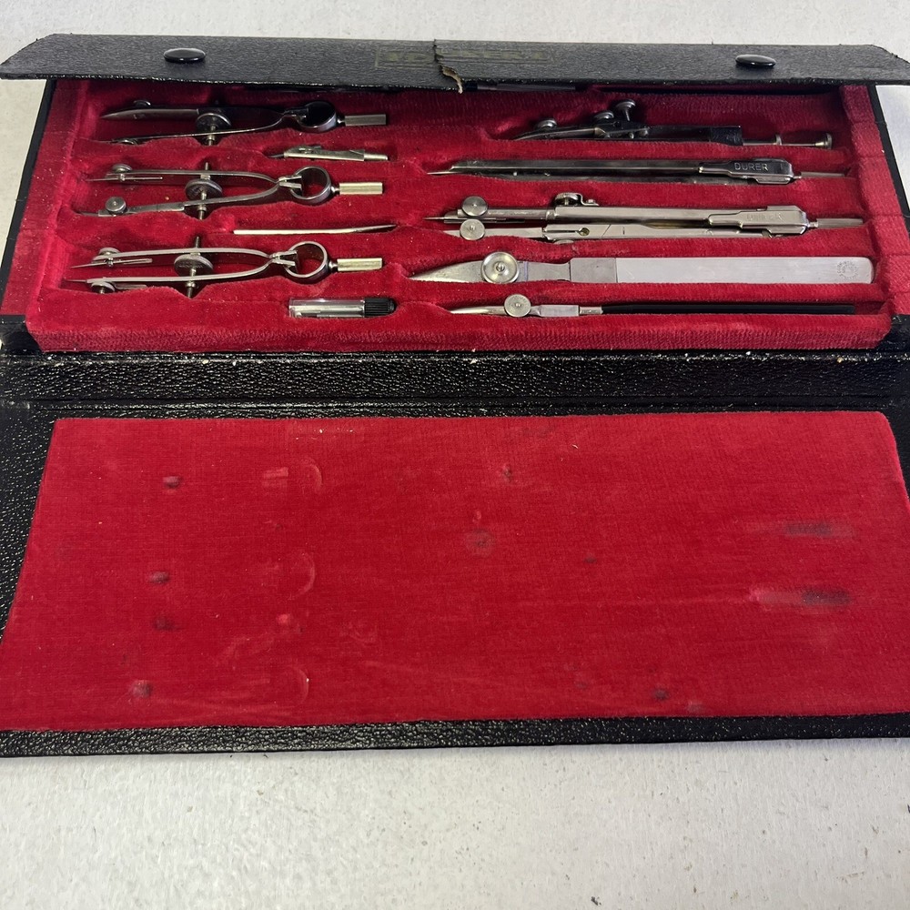 VINTAGE DURER 4038 Drafting Tool Kit With Case. Damaged Case