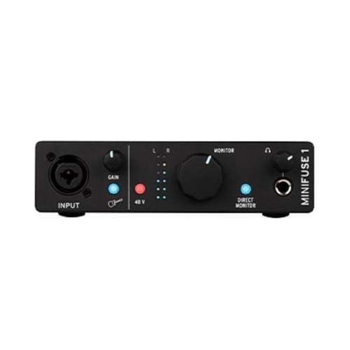 Arturia MiniFuse 1 Audio Interface Black with Studio Speakers and TRS Cables