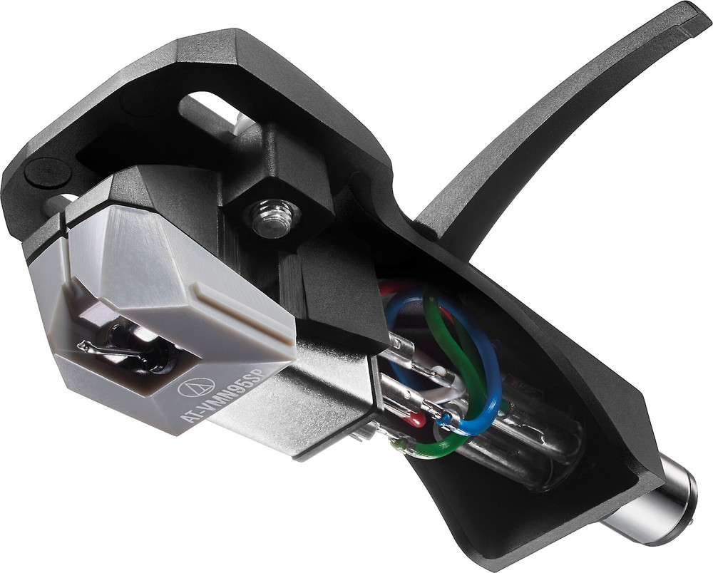 Audio-Technica AT-VM95SP/H phono cartridge on headshell