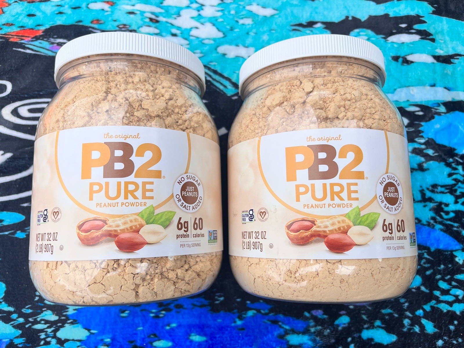 2 Pure Peanut Butter Powder - [2 Lb/32 Oz Jar] - No Added Sugar, No Added Salt