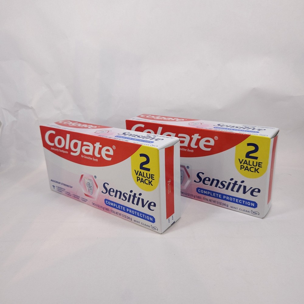 Colgate Sensitive Complete Protection Toothpaste 2 Value Pack Lot of 2 (4 Tubes)