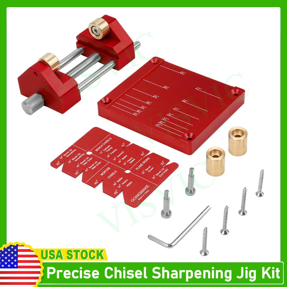 Precise Chisel Sharpening Jig Kit Honing Guide System for Woodworking Chisels