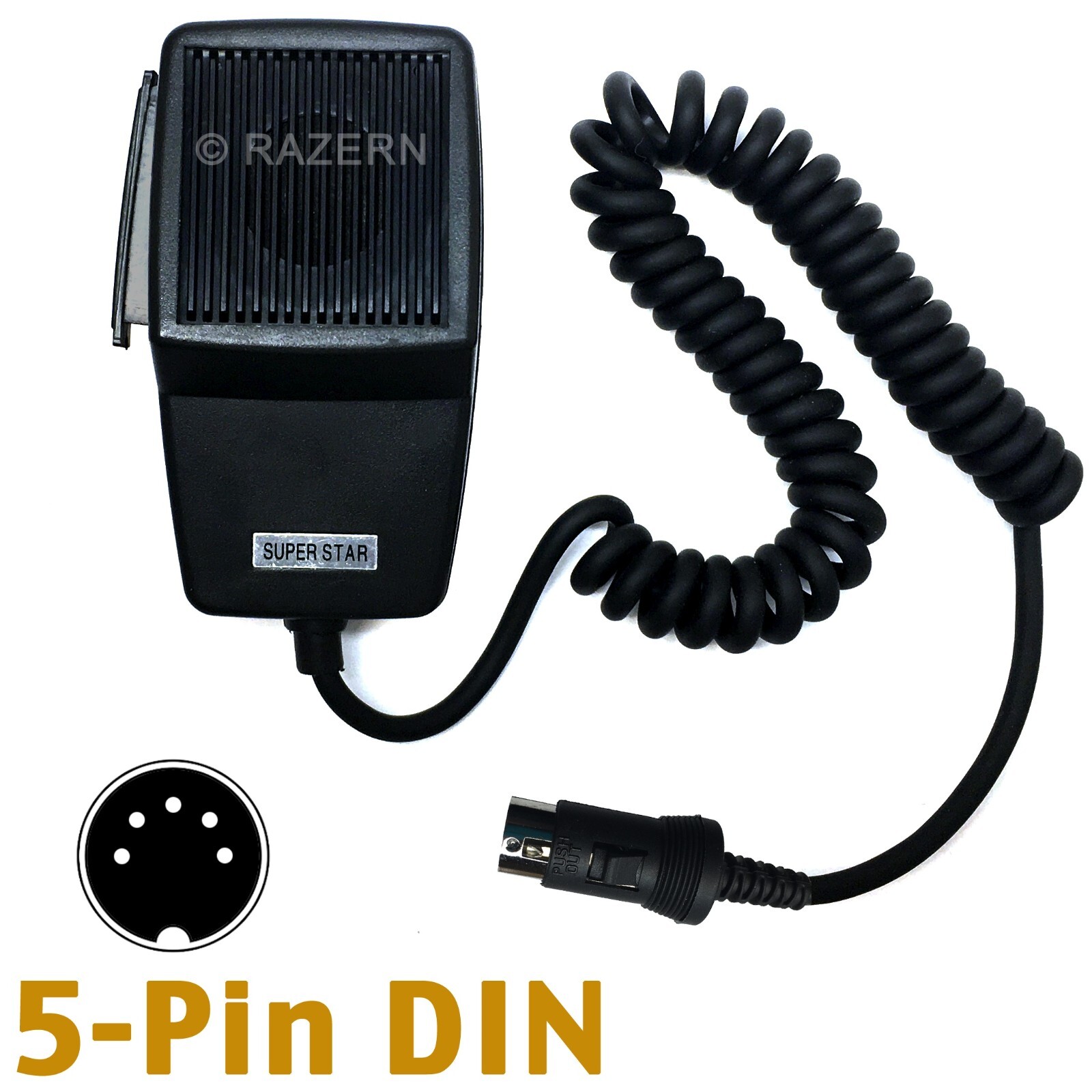 NEW DM-507-5R Replacement Microphone for Realistic CB Radio 5-pin DIN Mic Plug