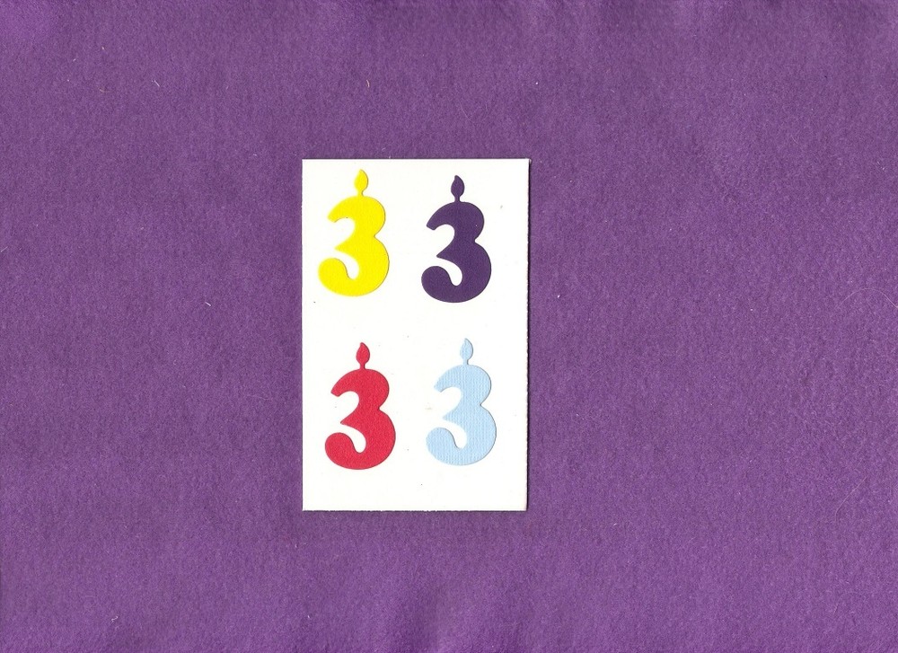 BIRTHDAY CANDLE three (3) die cuts