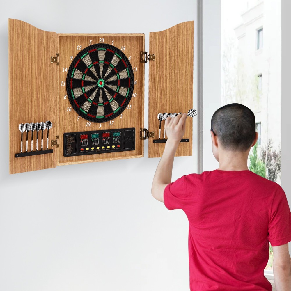 Electronic Scoring Dartboard Electronic Dart Machine Foldable Dartboard Cabinet
