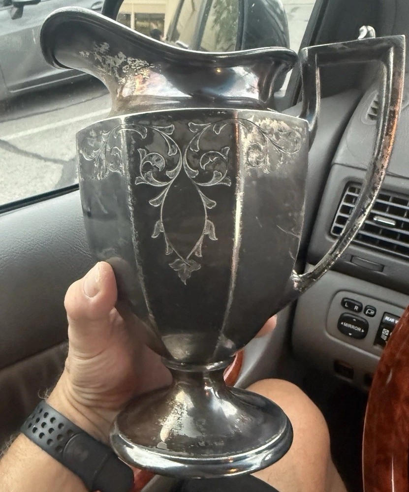 Vintage WM ROGERS Silver Plate EVANDALE WATER PITCHER 8 Inch Marked