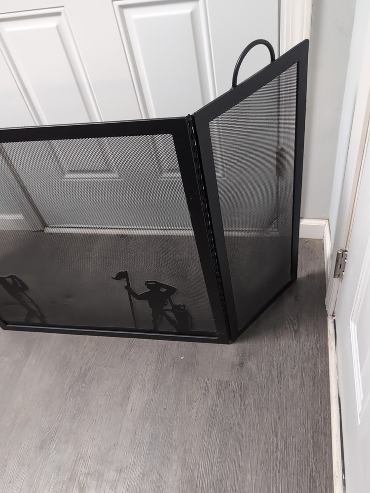Unique Golfing 3 Panel Metal Adjustable Fireplace Screen