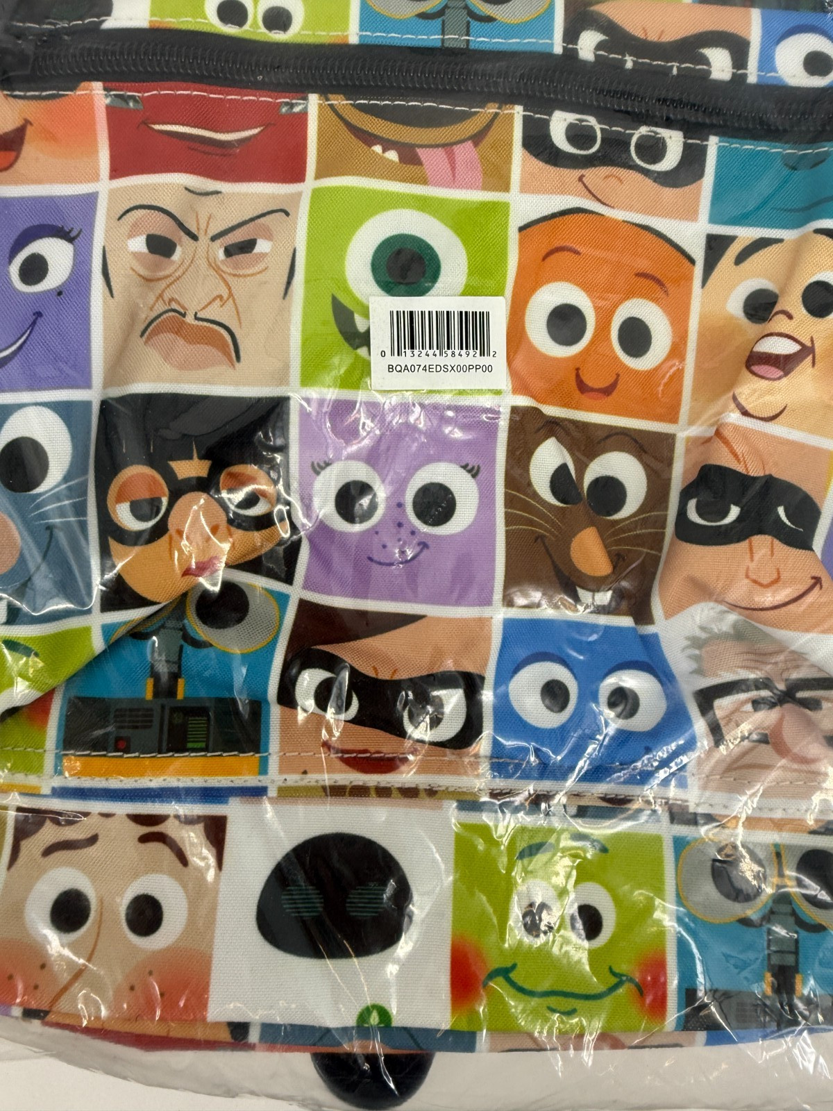 Disney Pixar Character Faces Backpack Boworld All-Over Print School Bag NEW