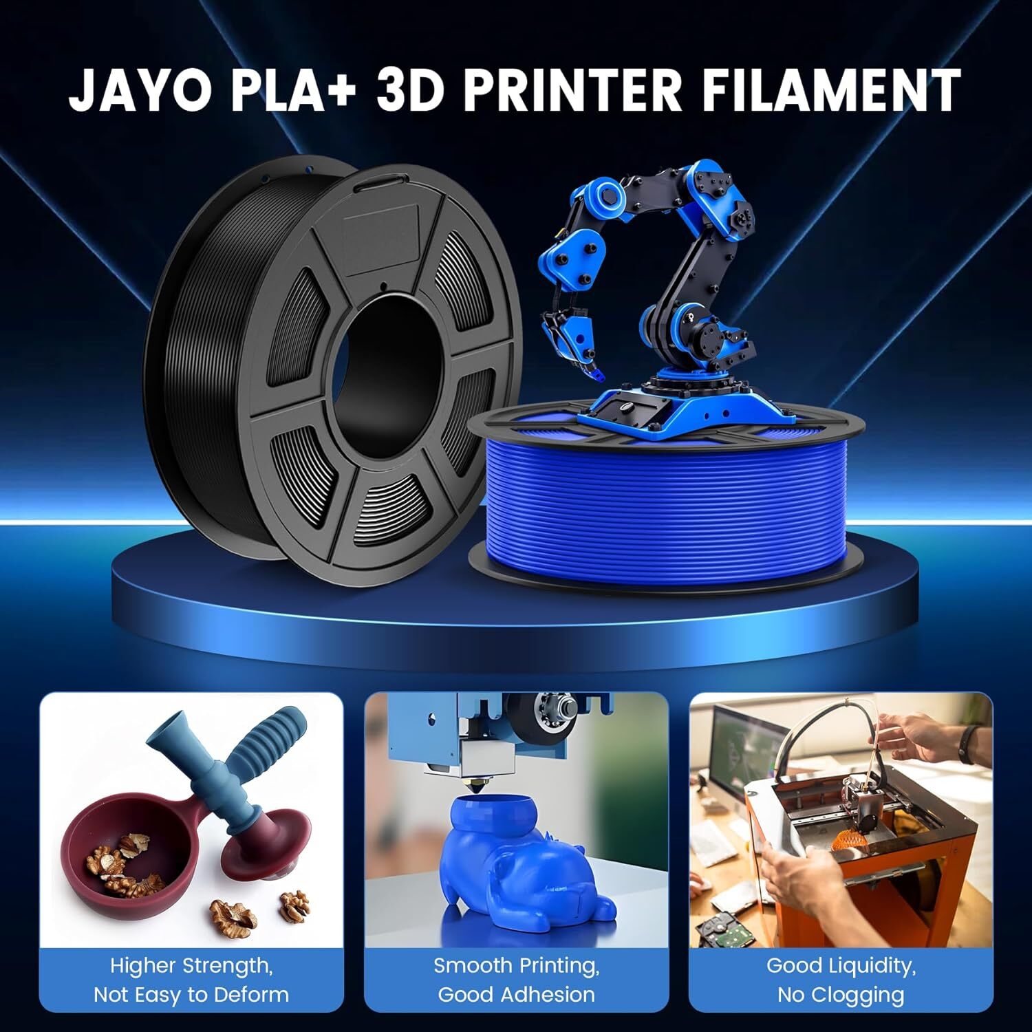 Bundle JAYO 10KG 20KG 30KG PLA PLA+ 1.75MM 3D Printer Filament Black White LOT