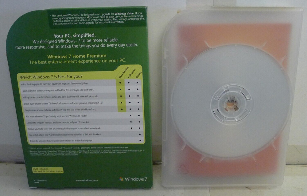 Microsoft Windows 7 Home Premium Upgrade COMPLETE Retail Version +Key Code