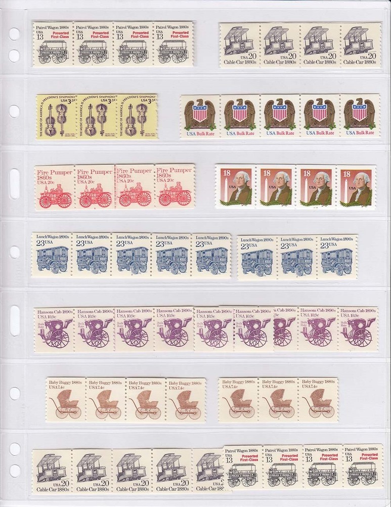 Lighthouse Vario 7C Stamp Stock Pages 7 Rows Pack of 5 Clear Free US Shipping