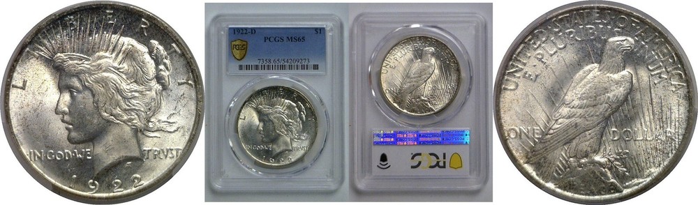 1922-D Peace Dollar   PCGS MS-65