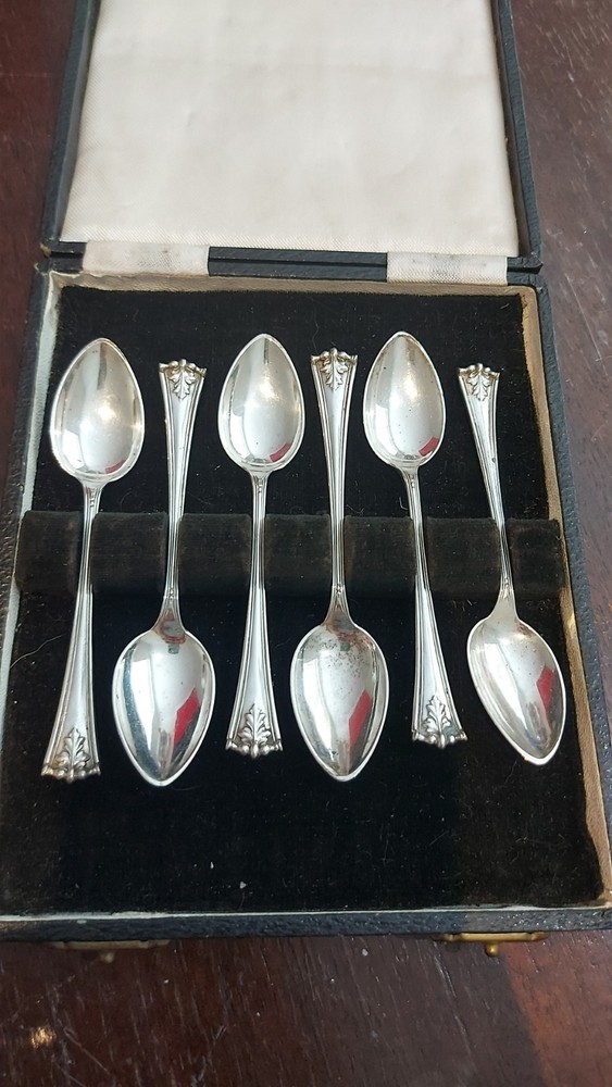 Set Of 6 Solid 826 Silver Spoons , Germany