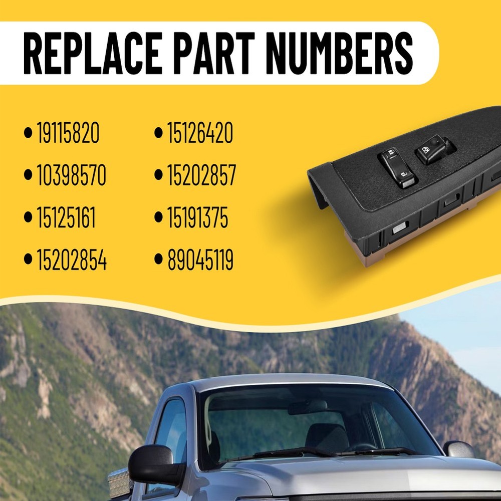 19115820 Front Passenger Window Switch &Bezel for 2003-2007 Chevy Silverado