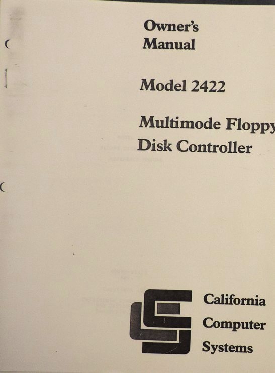 Calif Computer Systems disk controller S-100 interface hardware manual