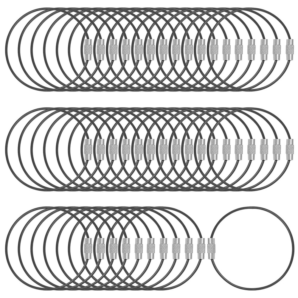 DFTOA-50 Pack 6 inch Extendable Wire Keychain Cable/Luggage Tags/Loops Holder...