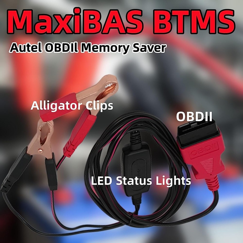 AUTEL MaxiBAS BTMS OBDII Memory Saver Polarity-Protect cable Preserves Auto code