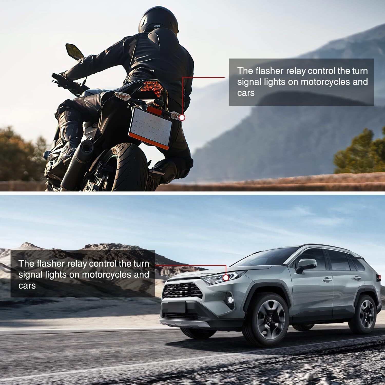 Nilight 4PCS Flasher Relay Adjustable 3 Pin CF13 JL-02 Electronic Blinker Relay