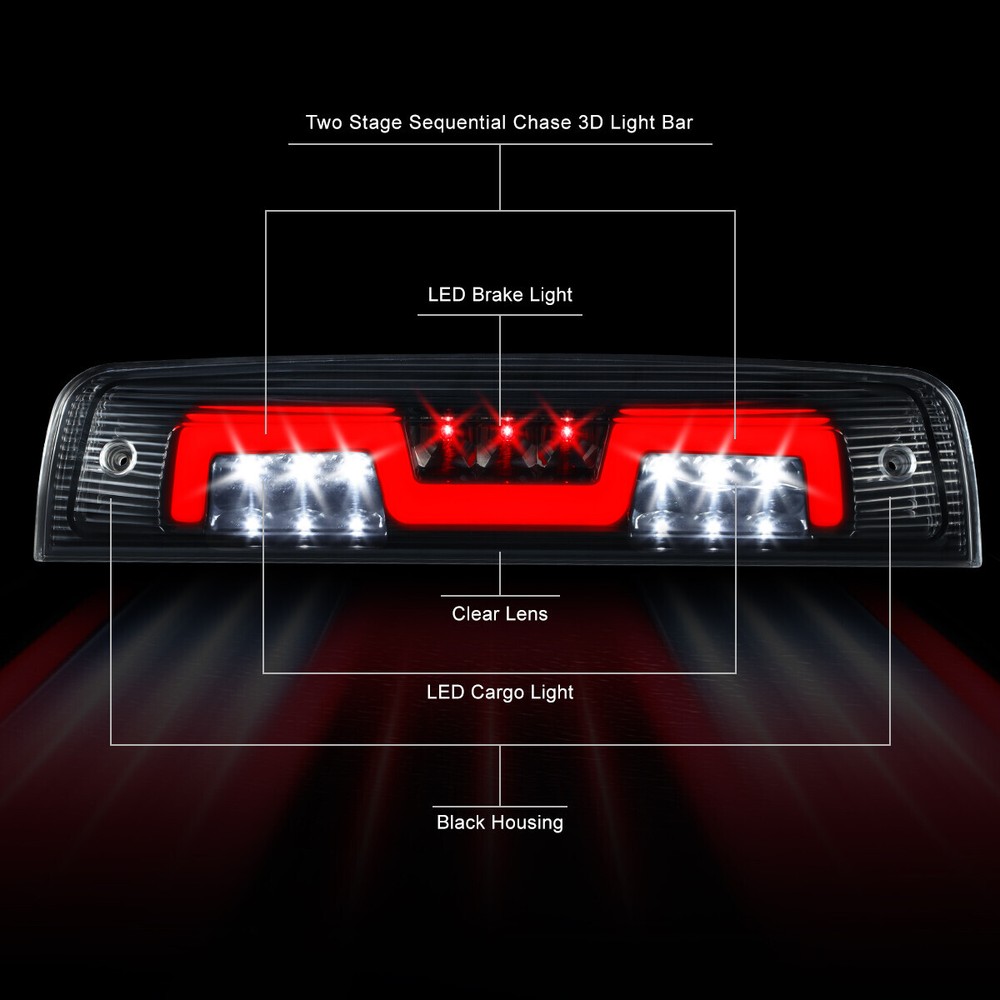 NUVISION [SEQUENTIAL LED] FOR 09-24 RAM 1500-3500 3RD BRAKE CARGO LIGHT CLEAR