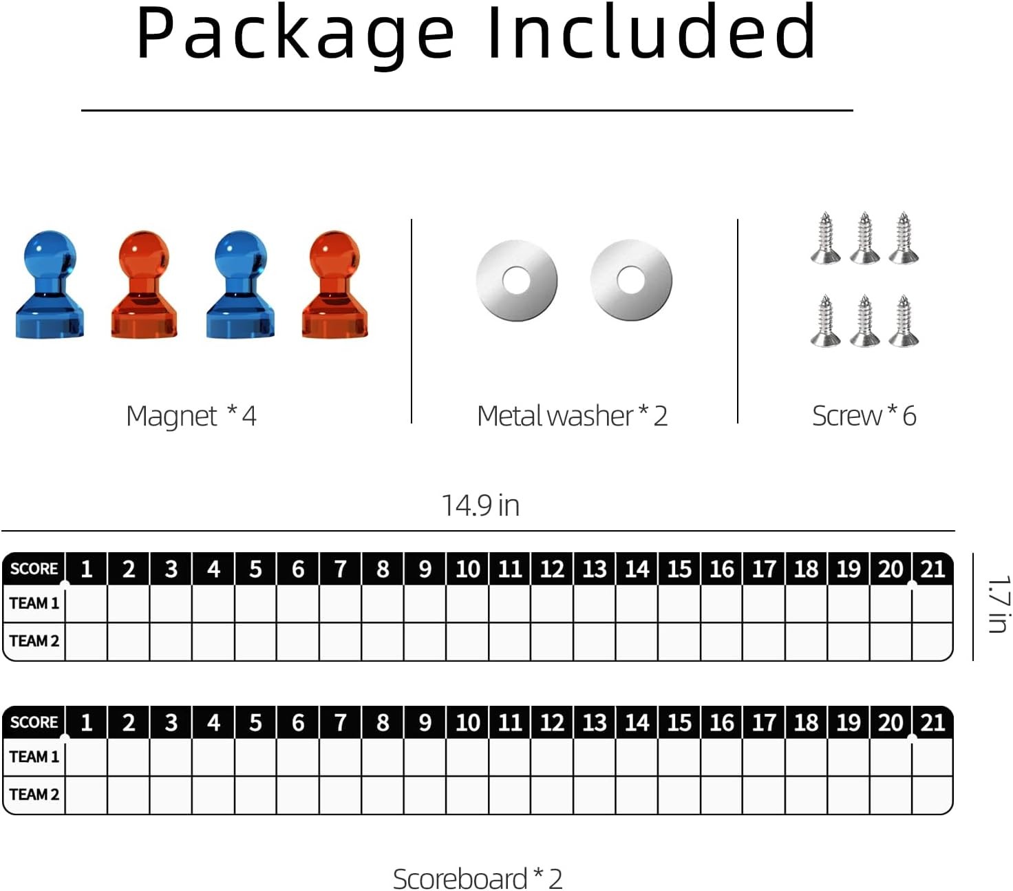 Cornhole Scoreboard 2 Pack, Metal Decal with Magnetic Score Keepers for Corn...