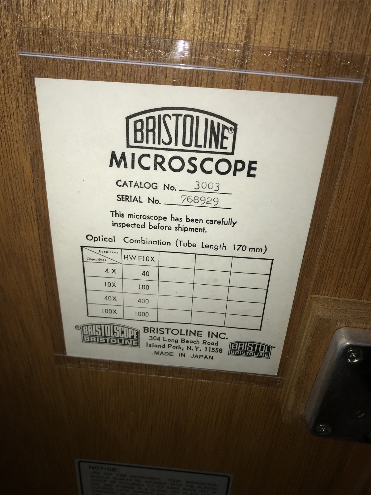 Bristoline Microscope/ Made In Japan