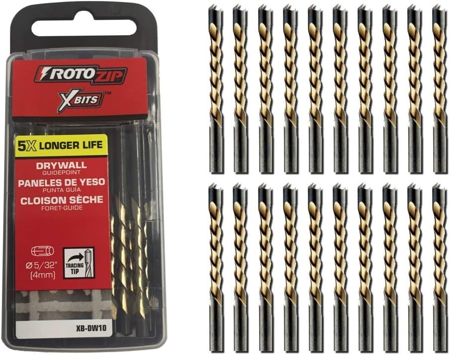20-Pack 5/32" Bits for Drywall Cutouts - High Speed Steel