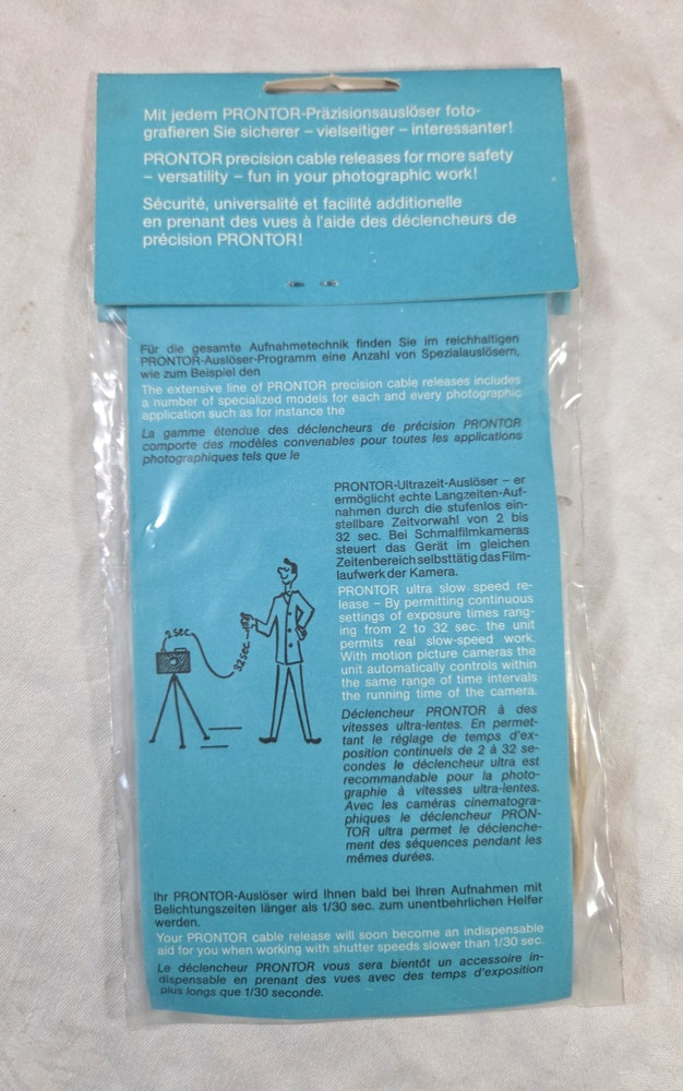 NEW - Prontor - Precision Cable Release Camera Shutter Release - 50 cm 19, 7 in.