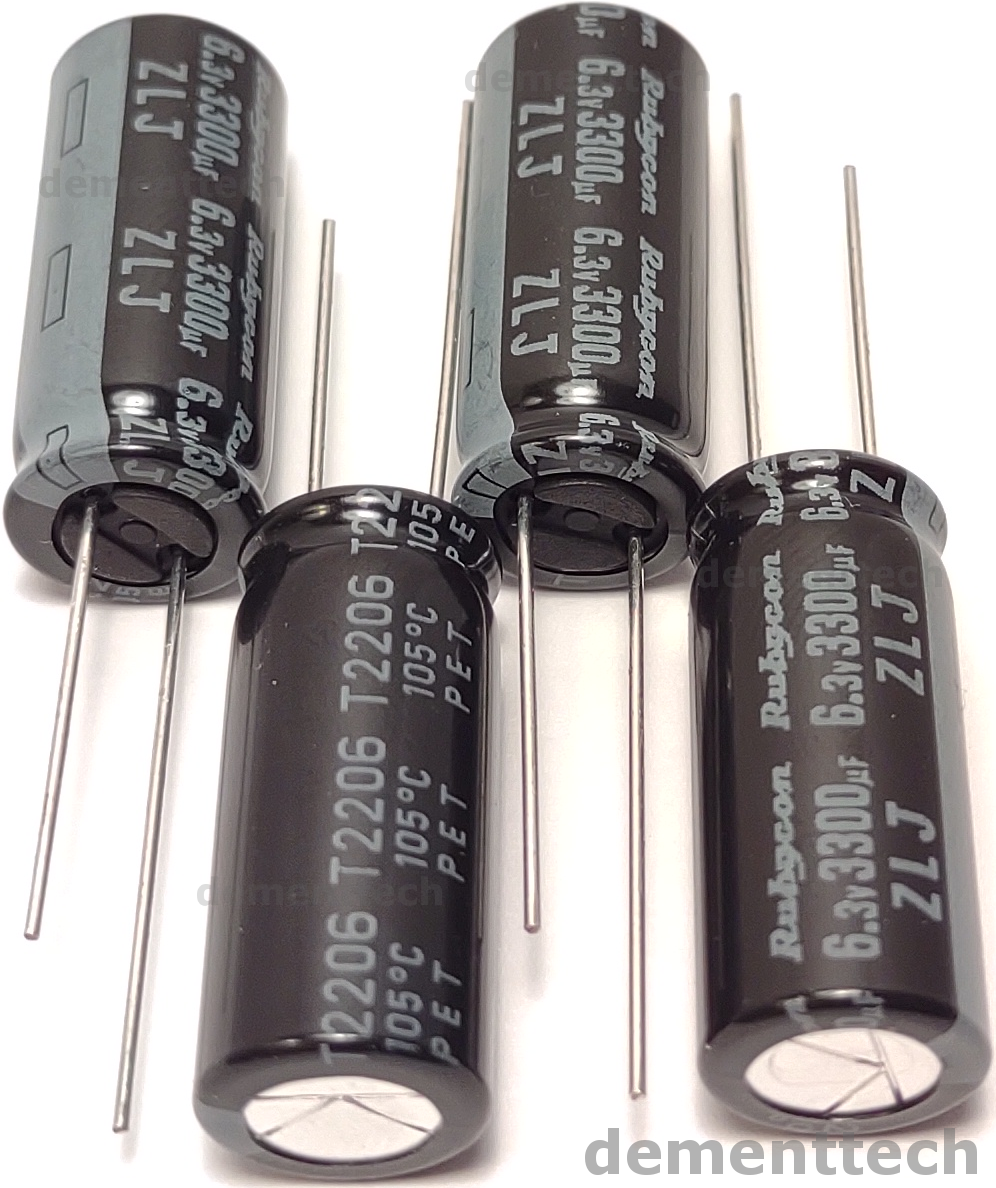 4x Rubycon ZLJ 3300uF 6.3v Low-ESR motherboard Capacitors caps 105C 10mm 10x25