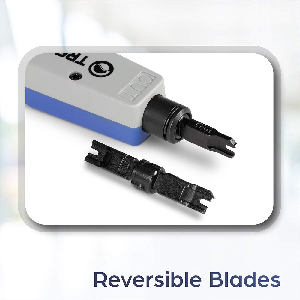 Lightweight Interchangeable Punch Down Tool with Blade Storage for Networking