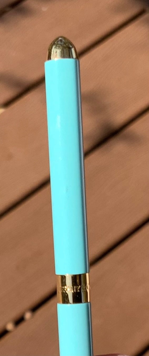 Tiffany & Co. Gold Plated & Blue Lacquer Enamel Ballpoint Pen -New in Box