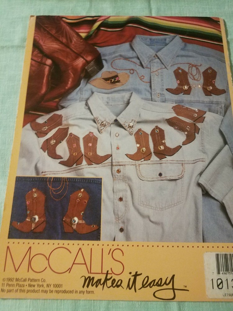 McCall's Creates Western Dazzler Paint Craft Hat,Boot Pattern