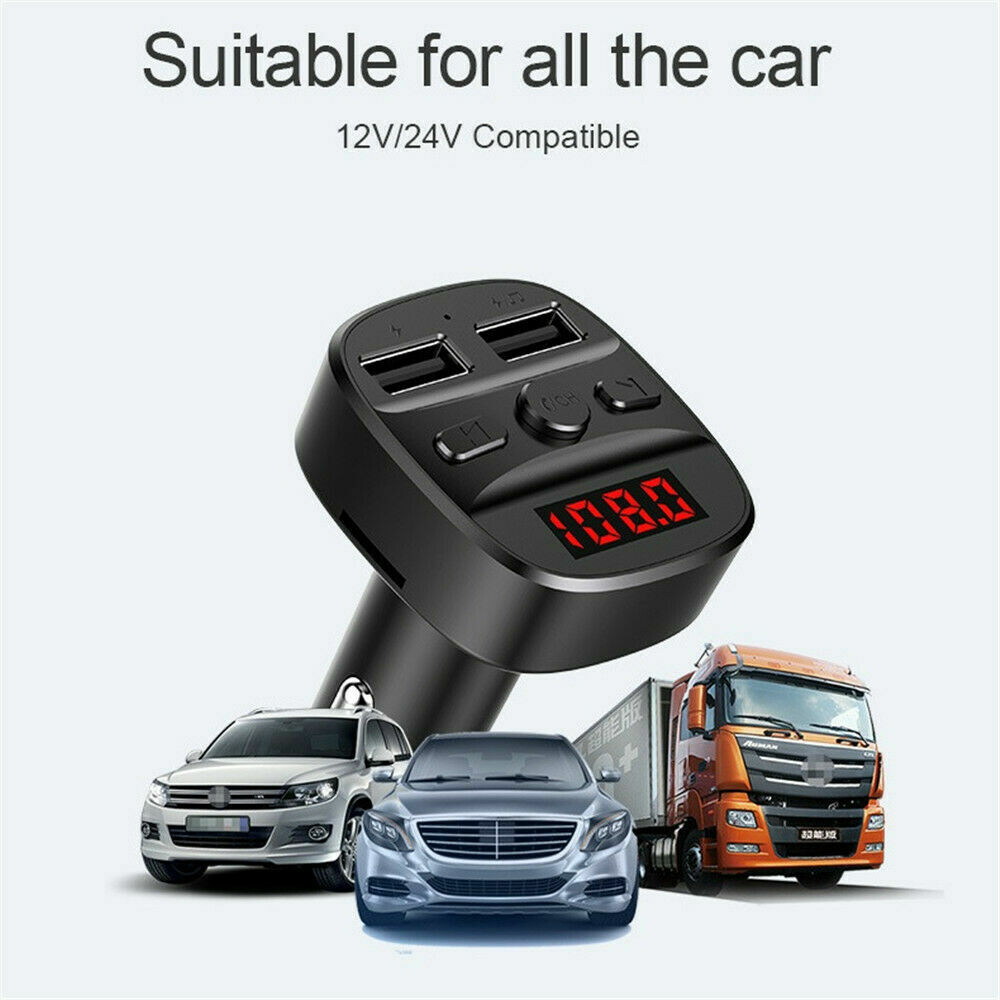 Handsfree Call Music Podcast Charger Car Audio fm Transmitter for Samsung Galaxy