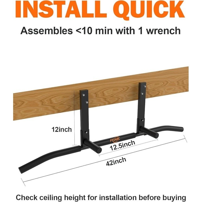 Ceiling Mount Pull Up Bar Multifunctional Non-Slip Grip Strength Training New